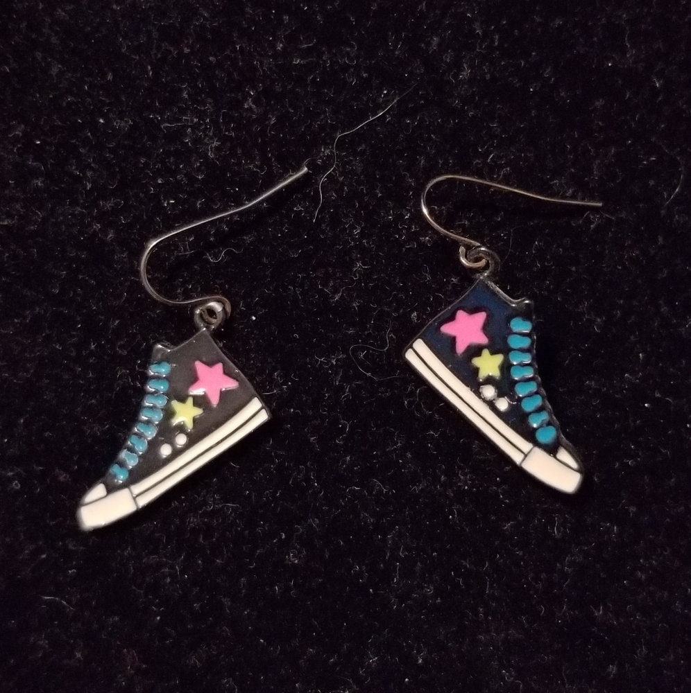 SALE! Black hi-top earrings